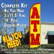 ATM (Yellow/Red) Windless Feather Banner Flag Kit (Flag, Pole, & Ground Mt)