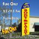 AUTO BODY & PAINT (Blue/Yellow) Flutter Polyknit Feather Flag (11.5 x 2.5 feet)