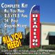 AUTO DETAILING (Blue/Red) Flutter Feather Banner Flag Kit (Flag, Pole, & Ground Mt)
