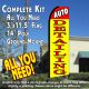 AUTO DETAILING (Red/Yellow) Flutter Feather Banner Flag Kit (Flag, Pole, & Ground Mt)