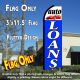 AUTO LOANS (White/Blue) Flutter Feather Banner Flag (11.5 x 3 Feet)