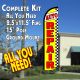 AUTO REPAIR (Yellow/Checkered) Windless Feather Banner Flag Kit (Flag, Pole, & Ground Mt)
