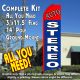 AUTO STEREO (R/B) Flutter Feather Banner Flag Kit (Flag, Pole, & Ground Mt)