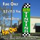 AUTO TINTING (Green/Checkered) Flutter Polyknit Feather Flag (11.5 x 2.5 feet)