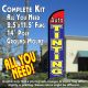 AUTO TINTING (Red/Blue) Windless Feather Banner Flag Kit (Flag, Pole, & Ground Mt)