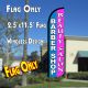 BARBER SHOP/BEAUTY SALON (Blue/Pink) Windless Polyknit Feather Flag (2.5 x 11.5 feet)
