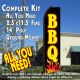 BBQ (Black/Yellow/Flames) Flutter Feather Banner Flag Kit (Flag, Pole, & Ground Mt)