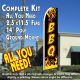 BBQ (Black/Yellow) Flutter Feather Banner Flag Kit (Flag, Pole, & Ground Mt)