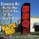 BBQ (Flames) Flutter Feather Banner Flag Kit (Flag, Pole, & Ground Mt)