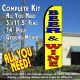 BEER & WINE (Yellow) Flutter Feather Banner Flag Kit (Flag, Pole, & Ground Mt)