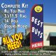 BEST BUYS HERE (Blue/Red) Flutter Feather Banner Flag Kit (Flag, Pole, & Ground Mt)