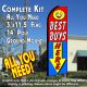 Best Buys Here (Red/Blue) Windless Advertising Feather Banner – Complete Flag Kit