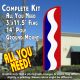 Blue White Red Swirl Windless Feather Banner Flag Kit (Flag, Pole, & Ground Mt)