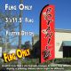 BOTANICA (Red) Flutter Feather Banner Flag (11.5 x 3 Feet)