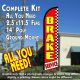 BRAKE SERVICE (Red/Checkered) Windless Feather Banner Flag Kit (Flag, Pole, & Ground Mt)