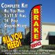 Brake Service (Checkered) Windless Feather Banner Flag Kit (Flag, Pole, & Ground Mt)