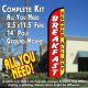 BREAKFAST (Served All Day) Windless Feather Banner Flag Kit (Flag, Pole, & Ground Mt)