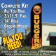 Burgers (Flames) Windless Feather Banner Flag Kit (Flag, Pole, & Ground Mt)