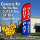 BUY HERE PAY HERE (Blue/Red) Flutter Feather Banner Flag Kit (Flag, Pole, & Ground Mt)