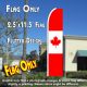 Canada Flag Pattern Flutter Feather Banner Flag (11.5 x 2.5 Feet)