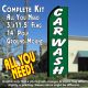 CAR WASH (Green/White) Flutter Feather Banner Flag Kit (Flag, Pole, & Ground Mt)
