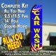 CAR WASH (Patriotic) Flutter Feather Banner Flag Kit (Flag, Pole, & Ground Mt)