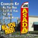Carne Asada (White/Red) Windless Feather Banner Flag Kit (Flag, Pole, & Ground Mt)