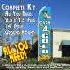 CASH 4 GOLD (Blue) Flutter Feather Banner Flag Kit (Flag, Pole, & Ground Mt)