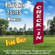 CHECK-IN maroon white flutter flag