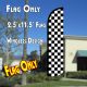 Checkered BLACK/WHITE Windless Polyknit Feather Flag (2.5 x 11.5 feet)