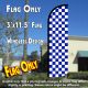 Checkered BLUE/WHITE Windless Polyknit Feather Flag (3 x 11.5 feet)
