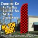 Checkered RED/BLACK Windless Feather Banner Flag Kit (Flag, Pole, & Ground Mt)