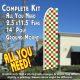 Checkered RED/WHITE/GREEN Flutter Feather Banner Flag Kit (Flag, Pole, & Ground Mt)