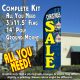 Christmas Sale (Blue) Windless Feather Banner Flag Kit (Flag, Pole, & Ground Mt)