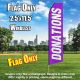 DONATIONS purple white flutter flag