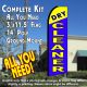 DRY CLEANER (Yellow/Blue) Flutter Feather Banner Flag Kit (Flag, Pole, & Ground Mt)