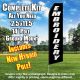 Embroidery (Black/White) Econo Feather Banner Flag Kit (Flag, Pole, & Ground Mt)