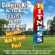 FITNESS red blue yellow white flutter flag