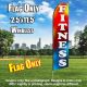 FITNESS red blue yellow white flutter flag