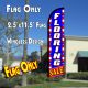 FLOORING SALE (Blue/White/Stars) Windless Polyknit Feather Flag (2.5 x 11.5 feet)