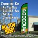 FRESH PRODUCE Windless Feather Banner Flag Kit (Flag, Pole, & Ground Mt)