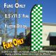 Checkered GREEN/WHITE Flutter Polyknit Feather Flag (11.5 x 2.5 feet)