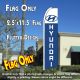 HYUNDAI Flutter Feather Banner Flag (11.5 x 2.5 Feet)