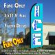 ICE (Blue) Flutter Feather Banner Flag (11.5 x 3 Feet)