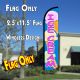 ICE CREAM (Blue/Pink)Windless Polyknit Feather Flag (2.5 x 11.5 feet)