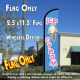 ICE CREAM (Blue) Windless Feather Banner Flag (2.5 x 11.5 Feet)