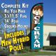 ICE CREAM (TEAL) WINDLESS ADVERTISING FLUTTER BANNER FLAG KIT (FLAG, POLE, & GROUND MT)