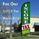 Income Tax Service (Green/White) Windless Polyknit Feather Flag (3 x 11.5 feet)