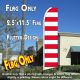 BARS (Red/White) Flutter Feather Banner Flag (11.5 x 2.5 Feet)