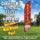 KETTLE CORN (Red) Flutter Feather Banner Flag Kit (Flag, Pole, & Ground Mt)